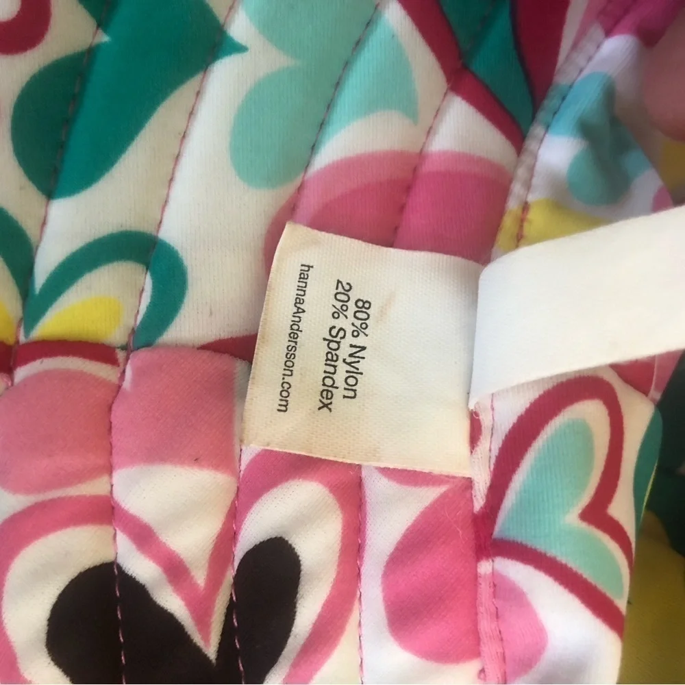 Hanna Andersson Reversible Floppy Sun Hat Pink/Heart Colorful Print Size M